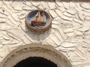 Nautical tile, north side of Westbury Court