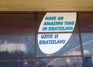 At the main Bratislava train station