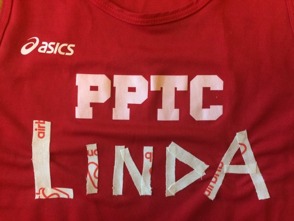 Less time running = more time to customize my singlet with kinesiotape